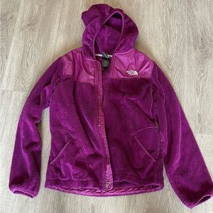 The North Face pink fuzzy zippered hoodie- LRG